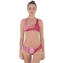 Online Woman Beauty Pink Criss Cross Bikini Set by Mariart
