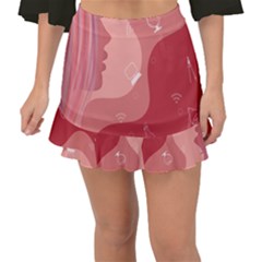 Online Woman Beauty Pink Fishtail Mini Chiffon Skirt
