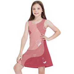 Online Woman Beauty Pink Kids  Lightweight Sleeveless Dress