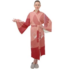 Online Woman Beauty Pink Maxi Velour Kimono