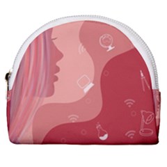 Online Woman Beauty Pink Horseshoe Style Canvas Pouch