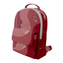 Online Woman Beauty Pink Flap Pocket Backpack (Large)