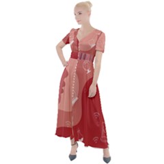 Online Woman Beauty Pink Button Up Short Sleeve Maxi Dress