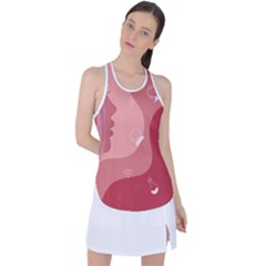 Online Woman Beauty Pink Racer Back Mesh Tank Top