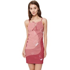 Online Woman Beauty Pink Summer Tie Front Dress