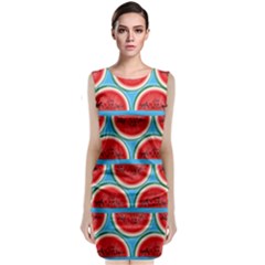 Illustrations Watermelon Texture Pattern Sleeveless Velvet Midi Dress by Alisyart