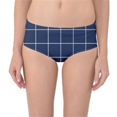 Blue Plaid Mid-waist Bikini Bottoms by goljakoff