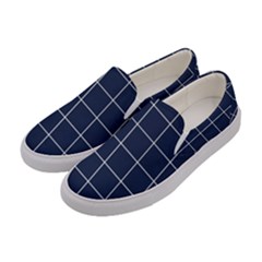 Blue Plaid Women s Canvas Slip Ons by goljakoff