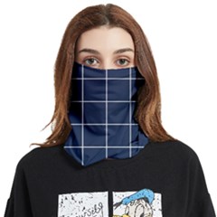 Blue Plaid Face Covering Bandana (two Sides) by goljakoff