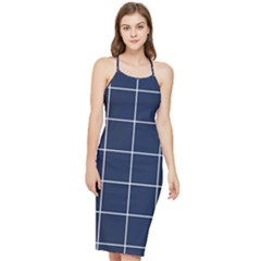 Blue Plaid Bodycon Cross Back Summer Dress by goljakoff