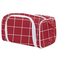 Red Plaid Toiletries Pouch by goljakoff