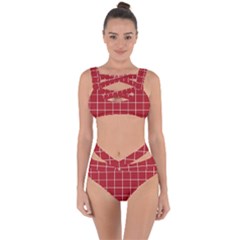 Red Plaid Bandaged Up Bikini Set  by goljakoff