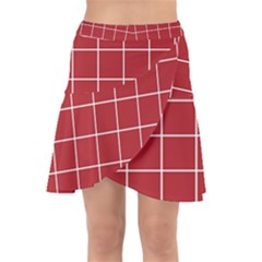 Red Plaid Wrap Front Skirt by goljakoff