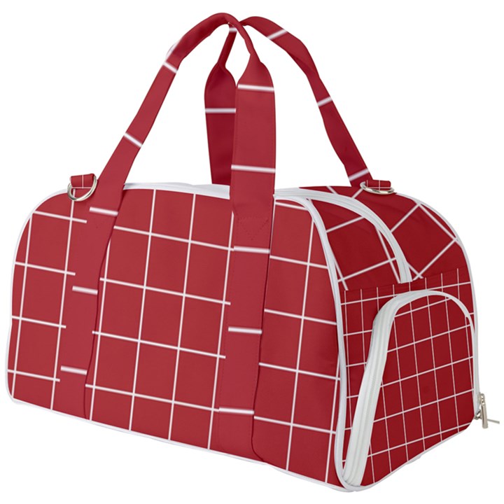 Red plaid Burner Gym Duffel Bag