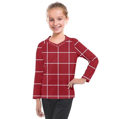 Red Plaid Kids  Long Mesh Tee by goljakoff