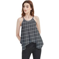 Gray plaid Flowy Camisole Tank Top