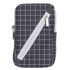 Gray Plaid Belt Pouch Bag (small) by goljakoff