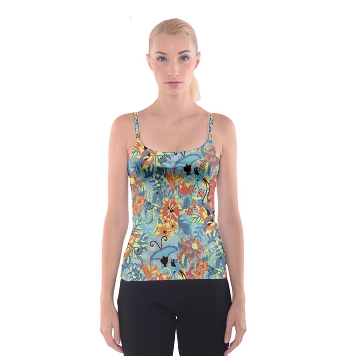 Butterfly and flowers Spaghetti Strap Top