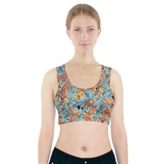 Butterfly and flowers Sports Bra With Pocket
