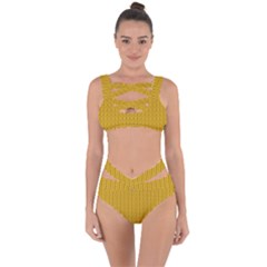 Knitted Pattern Bandaged Up Bikini Set  by goljakoff