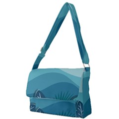 Illustration Of Palm Leaves Waves Mountain Hills Full Print Messenger Bag (s) by HermanTelo