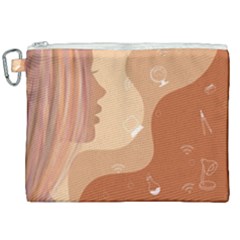 Online Woman Beauty Brown Canvas Cosmetic Bag (xxl) by Mariart