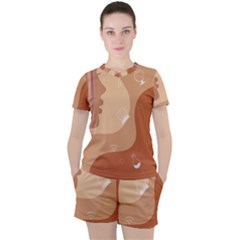 Online Woman Beauty Brown Women s Tee And Shorts Set