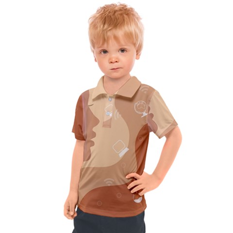 Online Woman Beauty Brown Kids  Polo Tee by Mariart