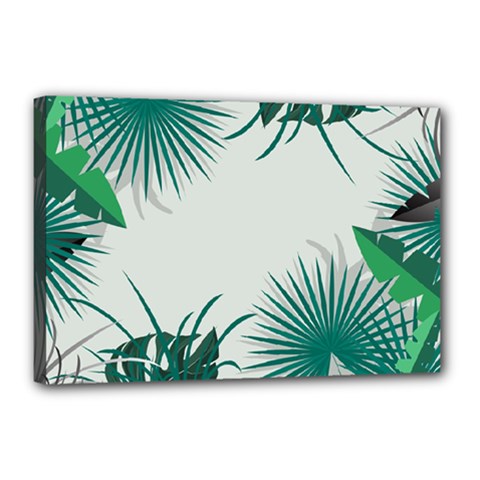 Illustrations Foliage Background Border Canvas 18  X 12  (stretched)