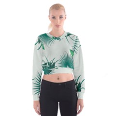 Illustrations Foliage Background Border Cropped Sweatshirt by Alisyart