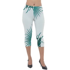 Illustrations Foliage Background Border Lightweight Velour Capri Leggings  by Alisyart