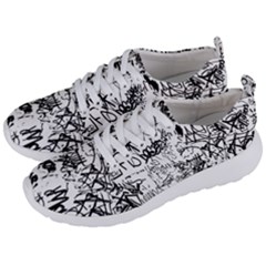 Black And White Graffiti Abstract Collage Men s Lightweight Sports Shoes by dflcprintsclothing