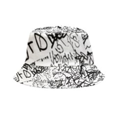 Black And White Graffiti Abstract Collage Inside Out Bucket Hat by dflcprintsclothing