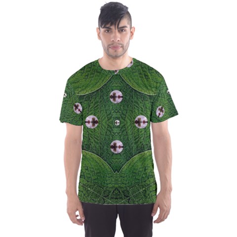 One Island In A Safe Environment Of Eternity Green Men s Sport Mesh Tee by pepitasart