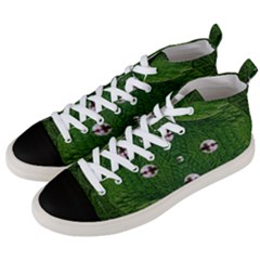 One Island In A Safe Environment Of Eternity Green Men s Mid-top Canvas Sneakers by pepitasart