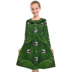 One Island In A Safe Environment Of Eternity Green Kids  Midi Sailor Dress by pepitasart