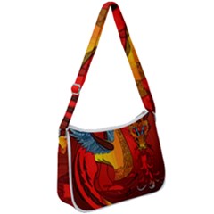 Dragon Metallizer Zip Up Shoulder Bag