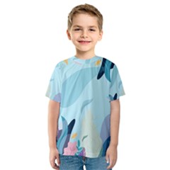 Nature Leaves Plant Background Kids  Sport Mesh Tee