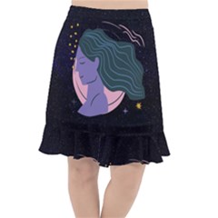 Zodiak Virgo Horoscope Astrology Fishtail Chiffon Skirt by Alisyart