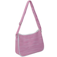 Pink Knitting Zip Up Shoulder Bag