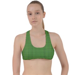 Green Knitting Criss Cross Racerback Sports Bra by goljakoff