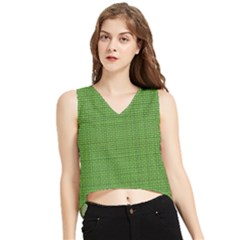 Green Knitting V-neck Cropped Tank Top by goljakoff