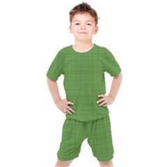 Green Knitting Kids  Tee And Shorts Set by goljakoff