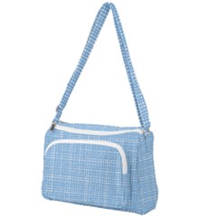 Blue knitting Front Pocket Crossbody Bag