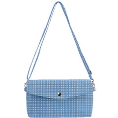 Blue knitting Removable Strap Clutch Bag