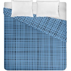 Blue Knitting Pattern Duvet Cover Double Side (king Size) by goljakoff