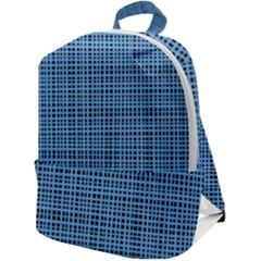 Blue Knitting Pattern Zip Up Backpack by goljakoff