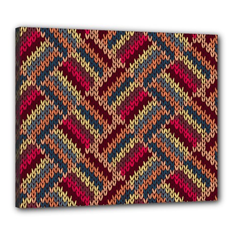 Geometric Knitting Canvas 24  X 20  (stretched) by goljakoff