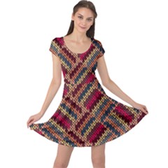 Geometric Knitting Cap Sleeve Dress by goljakoff