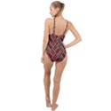 Geometric knitting High Neck One Piece Swimsuit View2